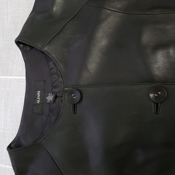 Alfani Genuine Leather Jacket, Color Black, Size L - Picture 12 of 17